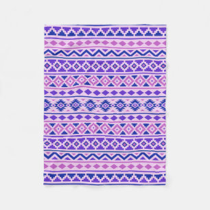 Aztec Essence II Pattern Pinks Blue Paars Fleece Deken