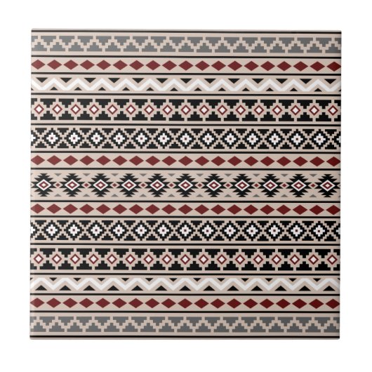Aztec Essence II Ptn Black White Grey Sand Tegeltje (Voorkant)