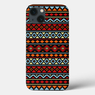 Aztec Essence II PTN rood blauw Sinaasappel geel z iPhone 13 Hoesje