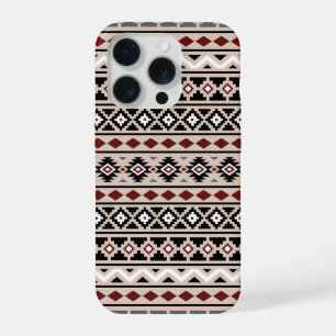 Aztec Essence II Ptn Zwart Wit Grijs Rood Zand iPhone 15 Pro Hoesje
