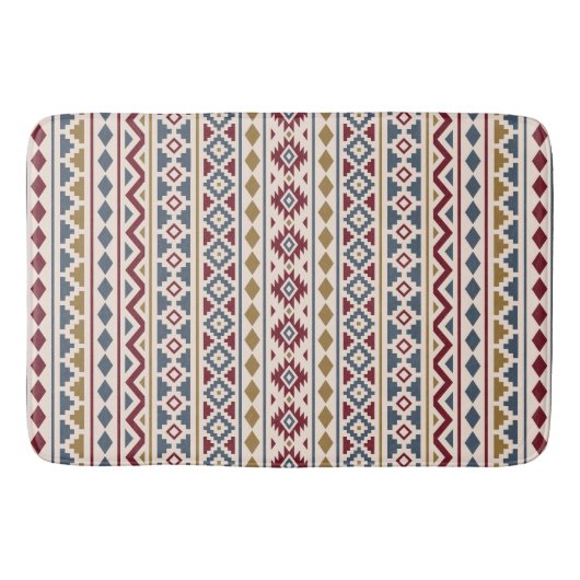 Aztec Essence II (V) Ptn Red Blue Cream Badmat (Voorkant)