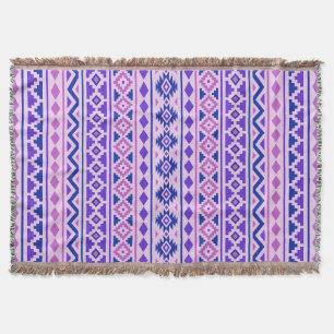 Aztec Essence II Verticaal tn Pinks Blue Paars Deken