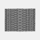 Aztec Essence Pattern II Black White Grey Fleece Deken (Voorkant (Horizontaal))