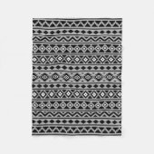 Aztec Essence Pattern II Black White Grey Fleece Deken (Voorkant)