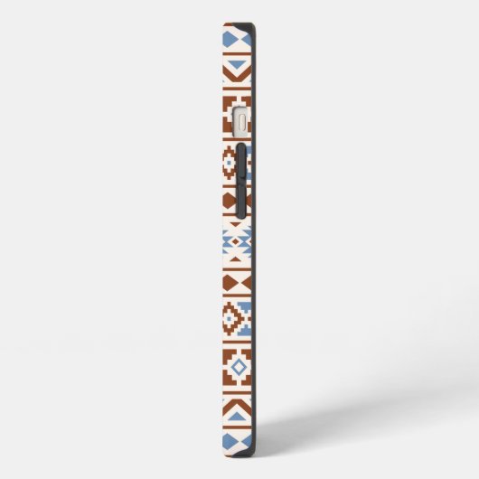 Aztec Essence Pattern II Rust Blue Cream iPhone Hoesje (Linkerkant)