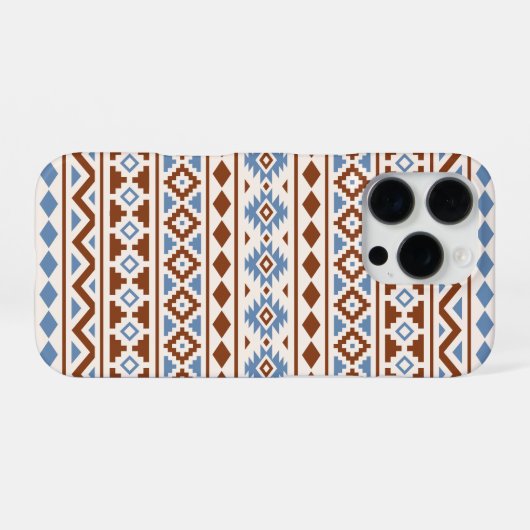 Aztec Essence Pattern II Rust Blue Cream iPhone Hoesje (Achterkant horizontaal)