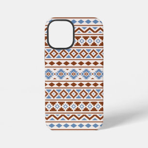 Aztec Essence Pattern II Rust Blue Cream iPhone 12 Mini Hoesje