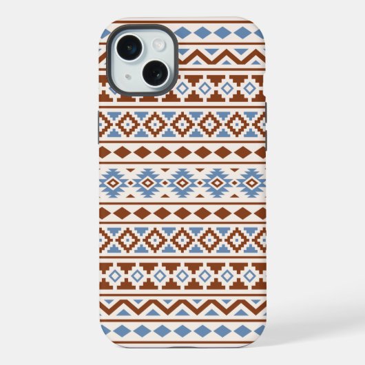 Aztec Essence Pattern II Rust Blue Cream iPhone Hoesje (Achterkant)