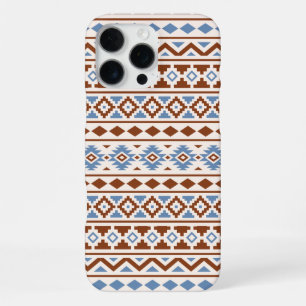 Aztec Essence Pattern II Rust Blue Cream iPhone 16 Pro Max Hoesje