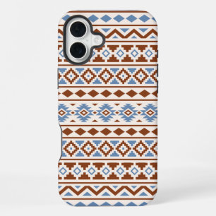 Aztec Essence Pattern II Rust Blue Cream iPhone 16 Plus Hoesje