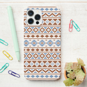 Aztec Essence Pattern II Rust Blue Cream iPhone 12 Pro Max Hoesje