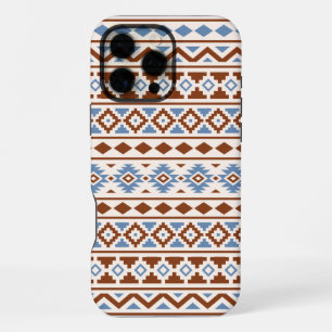 Aztec Essence Pattern II Rust Blue Cream iPhone 16 Pro Max Hoesje