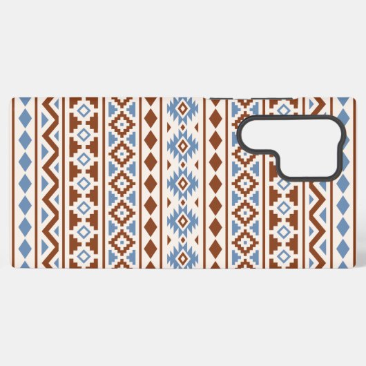 Aztec Essence Pattern II Rust Blue Cream Samsung Galaxy Hoesje (Achterkant horizontaal)