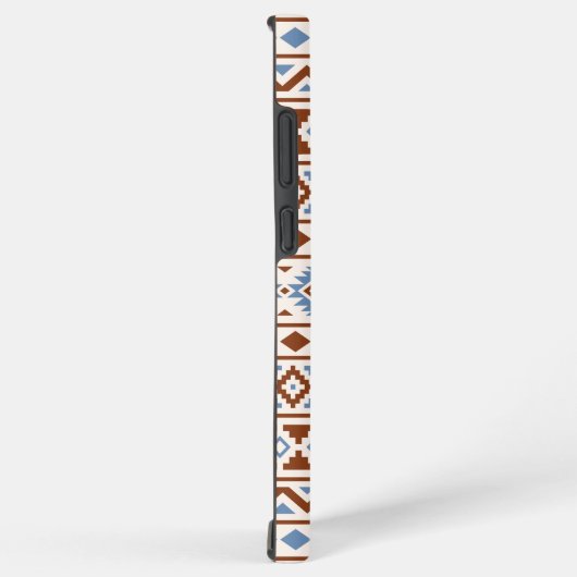 Aztec Essence Pattern II Rust Blue Cream Samsung Galaxy Hoesje (Rechterkant)