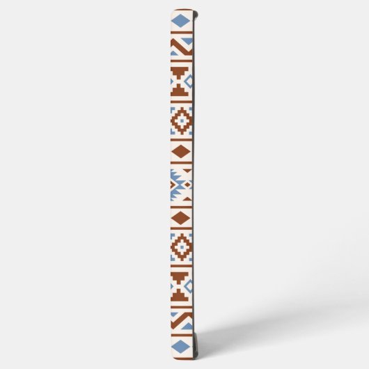 Aztec Essence Pattern II Rust Blue Cream Samsung Galaxy Hoesje (Linkerkant)