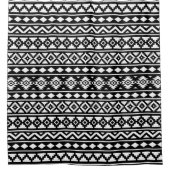 Aztec Essence Pattern II Wit op Zwart Douchegordijn (Voorkant)