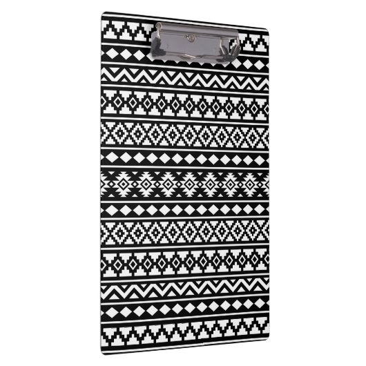 Aztec Essence Pattern II Wit op Zwart Klembord (Rechts)