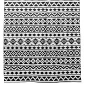 Aztec Essence Pattern II Zwart op Wit Douchegordijn (Voorkant)