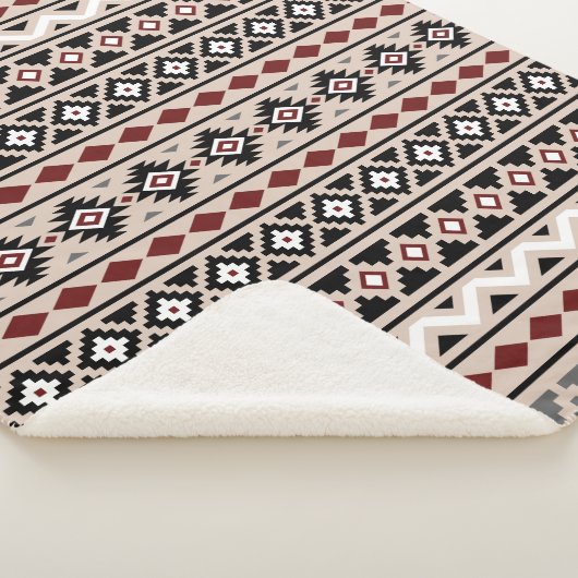 Aztec Essence Pattern II Zwart Wit Rood Grijs Sherpa Deken (3/4)