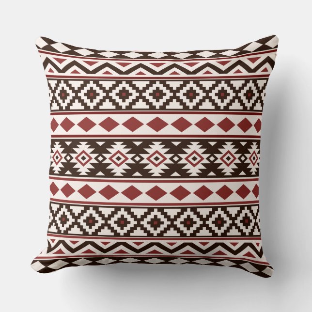 Aztec Essence Pattern IIIb Red Brown Cream Kussen (Voorkant)