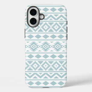 Aztec Essence Ptn III Eend Ei Blauw op Wit iPhone 16 Plus Hoesje