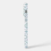 Aztec Essence Ptn III Eend Ei Blauw op Wit iPhone Hoesje (Linkerkant)