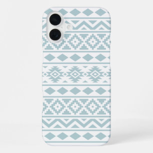 Aztec Essence Ptn III Eend Ei Blauw op Wit iPhone 16 Plus Hoesje