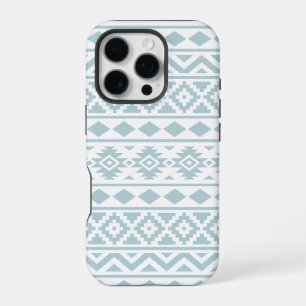 Aztec Essence Ptn III Eend Ei Blauw op Wit iPhone 16 Pro Hoesje