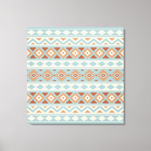 Aztec Essence Ptn IIIb Blue Cream Terracottas Canvas Afdruk