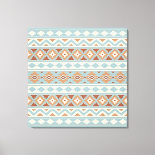 Aztec Essence Ptn IIIb Blue Cream Terracottas Canvas Afdruk (Voorkant)