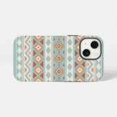 Aztec Essence Ptn IIIb Blue Cream Terracottas iPhone Hoesje (Achterkant horizontaal)