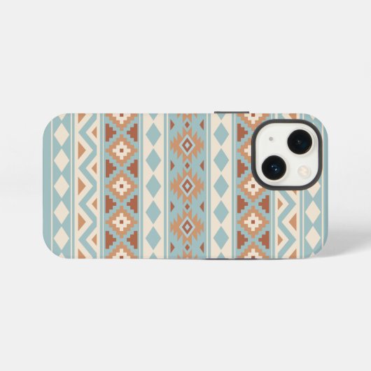 Aztec Essence Ptn IIIb Blue Cream Terracottas iPhone Hoesje (Achterkant horizontaal)