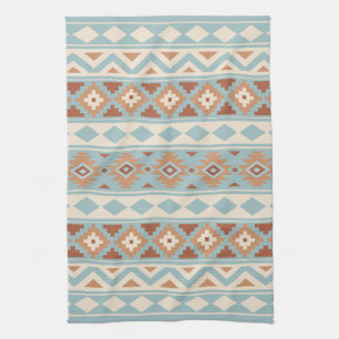 Aztec Essence Ptn IIIb Blue Cream Terracottas Theedoek