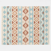 Aztec Essence Ptn IIIb Cream Blue Terracottas Fleece Deken (Voorkant (Horizontaal))