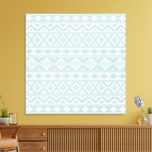 Aztec Essence Ptn IIIb Eend Blauw & Wit Canvas Afdruk (Insitu (Woonkamer))