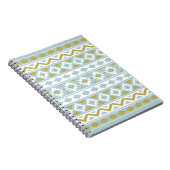 Aztec Essence Ptn IIIb Gold White & Duck Egg Blue Notitieboek (Rechterzijde)