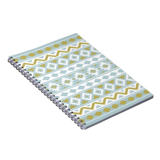 Aztec Essence Ptn IIIb Gold White & Duck Egg Blue Notitieboek (Rechterzijde)
