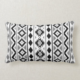 Aztec Essence (V) Pattern III Black White Grey Kussen
