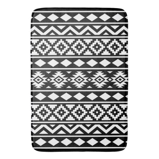 Aztec Essence Verticaal Ptn III Wit op Zwart Badmat (Voorkant Verticaal)