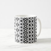 Aztec Essence Verticale Ptn II Black op wit Koffiemok (Voorkant rechts)