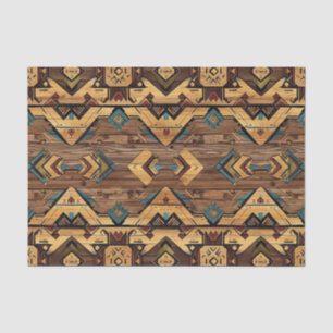 Aztec Faux houten tegel patroon decoupage Tissuepapier