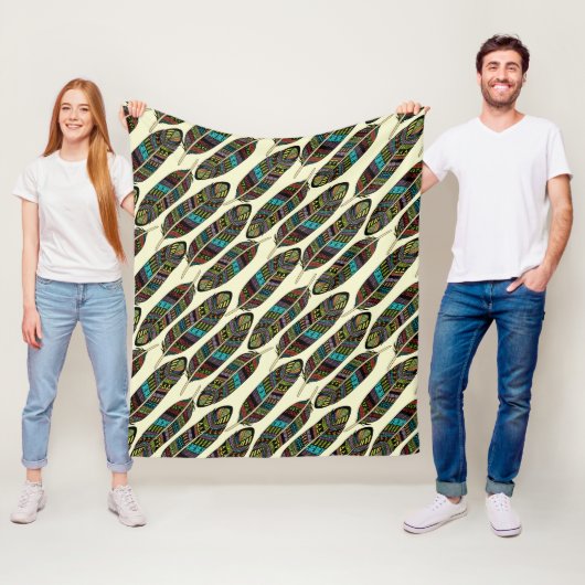 Aztec Feathers Pattern fleece dekens (In situ)