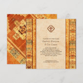 Aztec Fiesta Christelijk Cross Square Wedding Kaart (Voorkant / Achterkant)