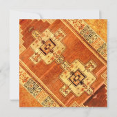 Aztec Fiesta Christelijk Cross Square Wedding Kaart (Achterkant)