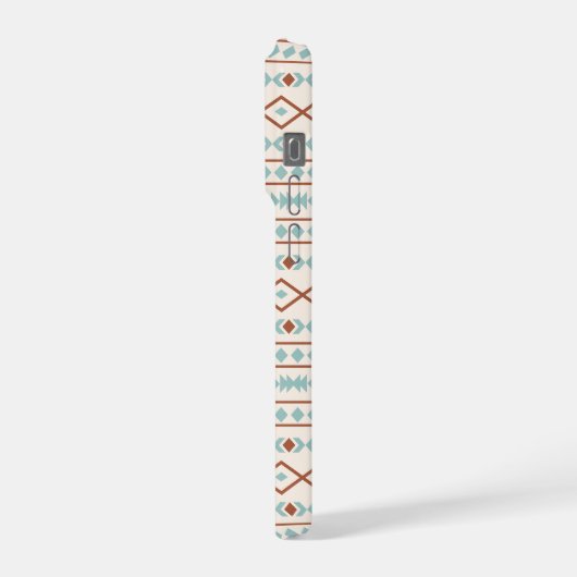 Aztec Formes Motif rouille crème Turquoise (Côté gauche)