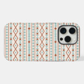 Aztec Formes Motif rouille crème Turquoise (Verso Horizontal)