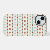 Aztec Formes Motif rouille crème Turquoise (Verso Horizontal)