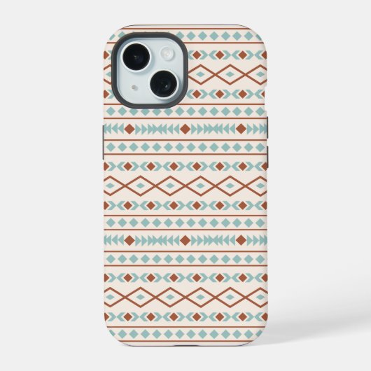 Aztec Formes Motif rouille crème Turquoise (Verso)