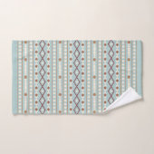 Aztec Formes Motif Rusts Crème Turquoise-Bleu (Serviette à main)