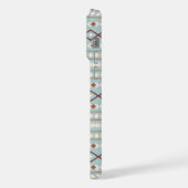 Aztec Formes Motif Rusts Crème Turquoise-Bleu (Côté gauche)